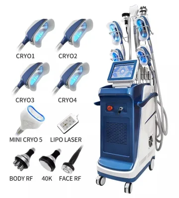 Hot Sale 5 Poignées Cryo Cavitation RF Lipo Laser 360 Cryolipolysis Machine pour amincir