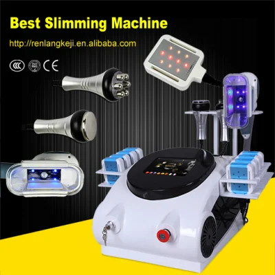 Machine portable d'amincissement du corps par cryolipolyse avec laser Lipo et têtes RF et cavitation pour geler les graisses
